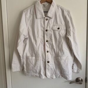 Vintage CJ Banks Cream Cotton Utility Chore Jacket Womens Size XL Barncore